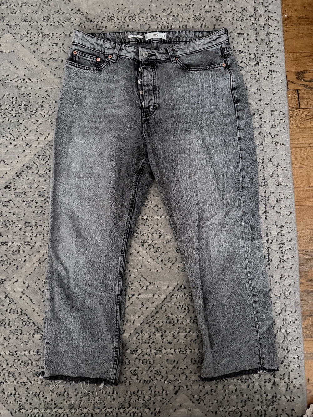 Mango Havana Women's Washed Gray Straight-Leg Jeans